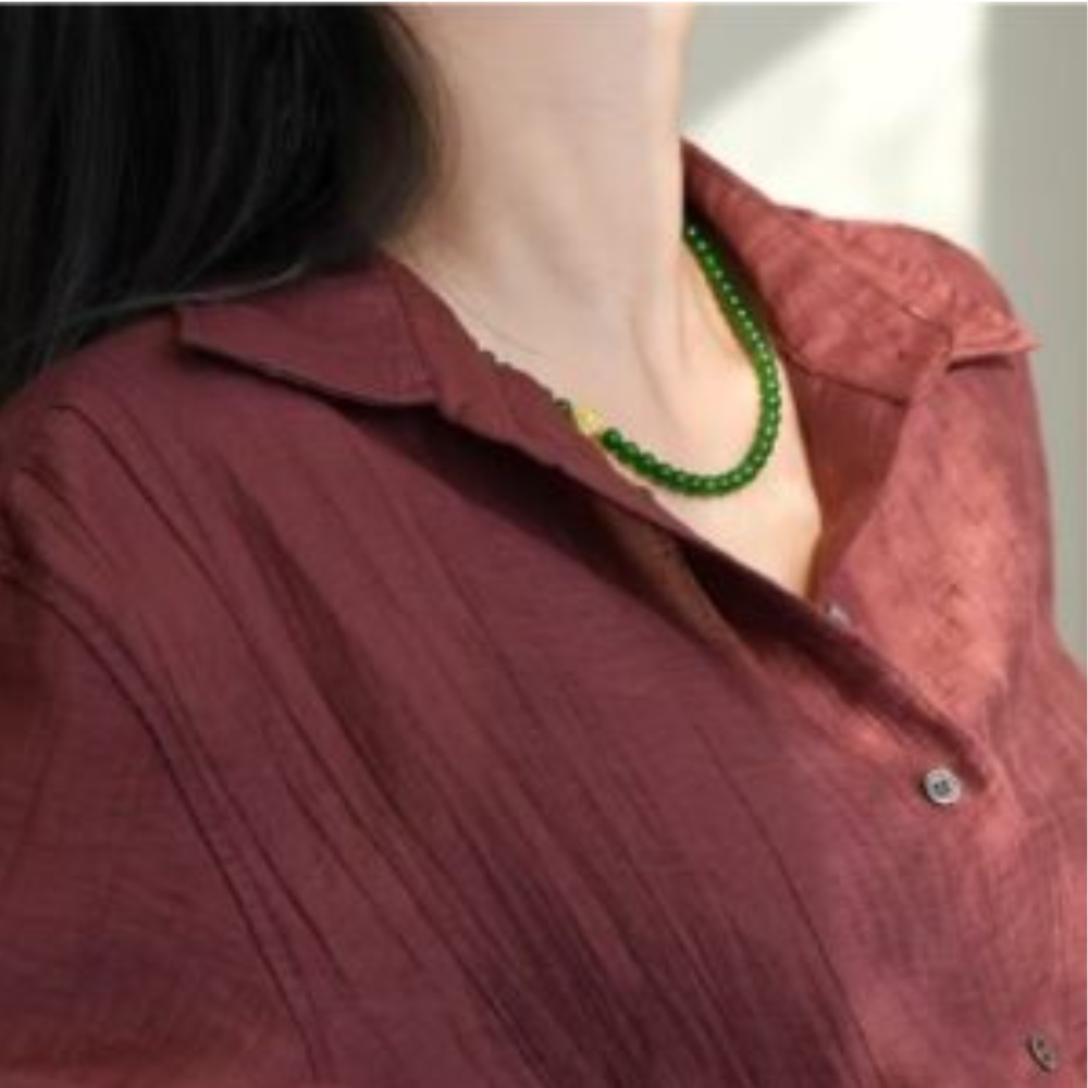Vintage Green Nephrite Jade Collarbone Chain - Image 5